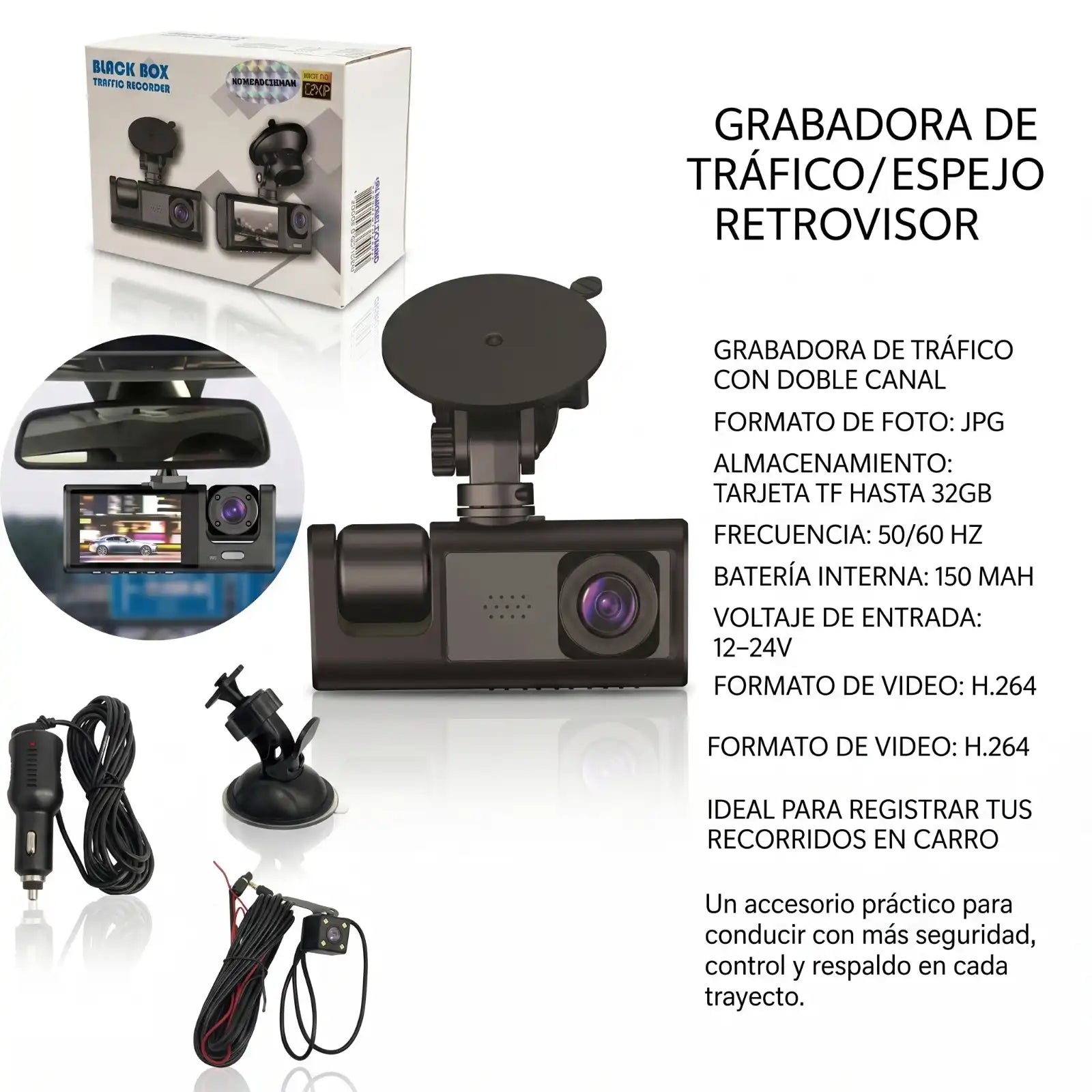 Grabadora de Tráfico / Espejo Retrovisor