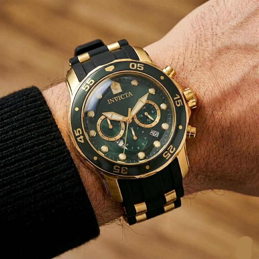 INVICTA PRO-DIVER VERDE DORADO