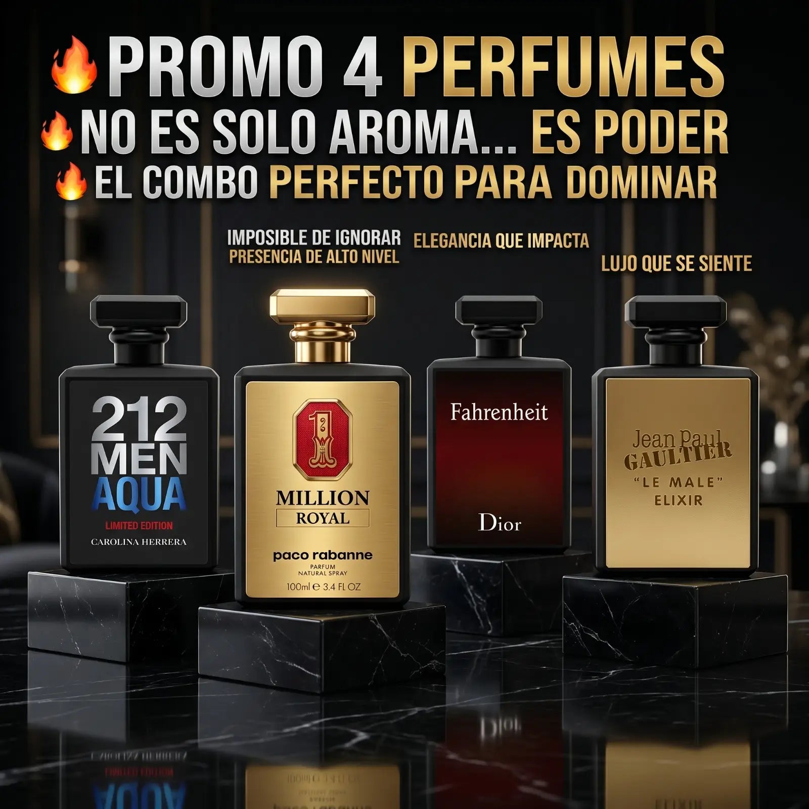 PROMO 4 PERFUMES DE HOMBRE