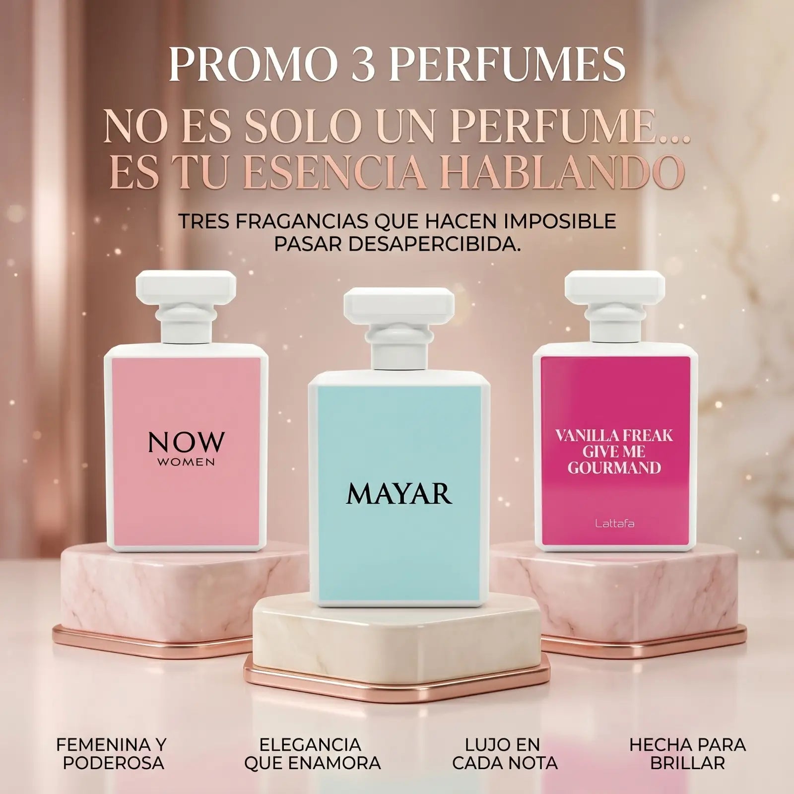 COMBO 3 PERFUMES MAYAR-NOW-VANILLA GIVE ME