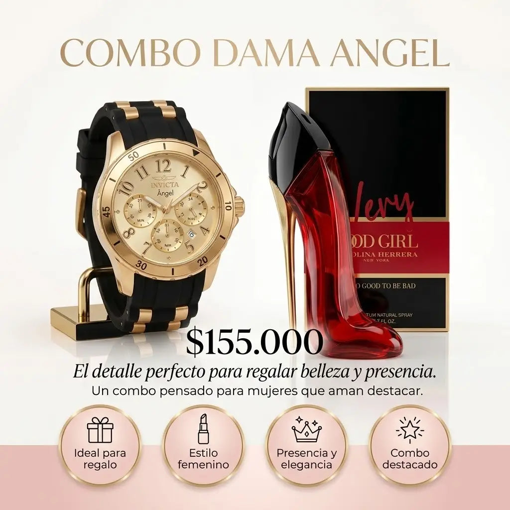 COMBO 3 MUJER RELOJ MAS PERFUME