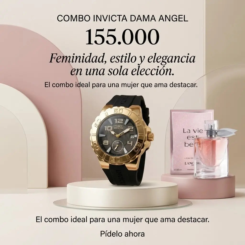 COMBO 4 MUJER RELOJ MAS PERFUME