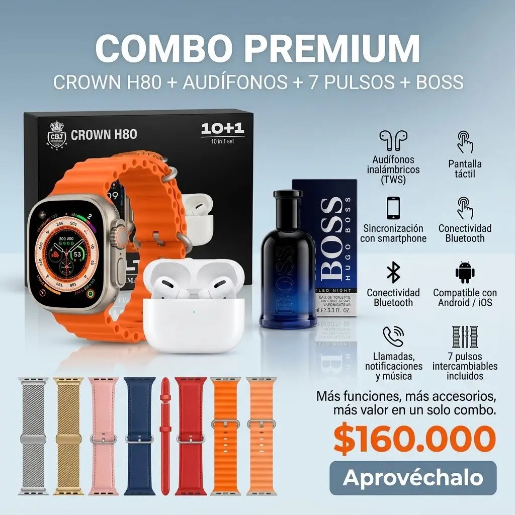 COMBO 11 RELOJ INTELIGENTE MAS PERFUME