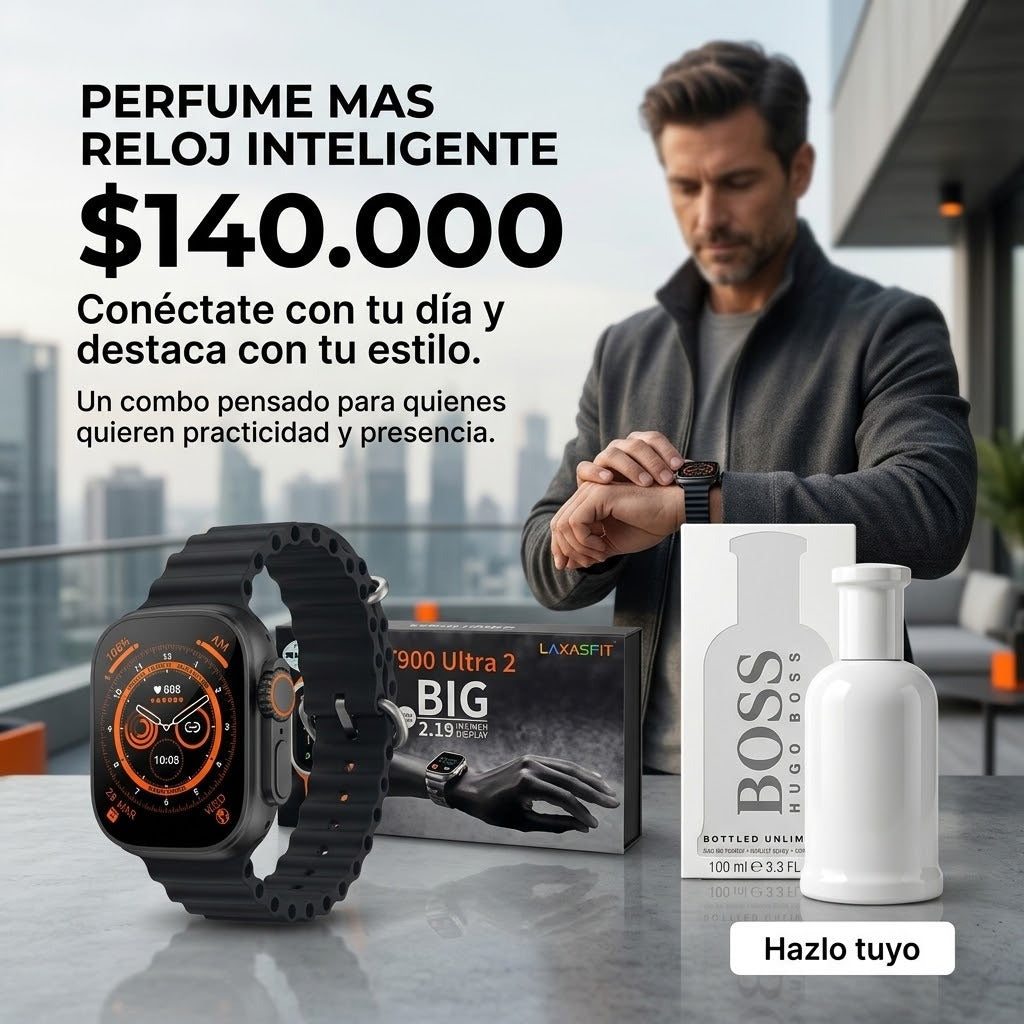 COMBO 12 RELOJ INTELIGENTE MAS PERFUME