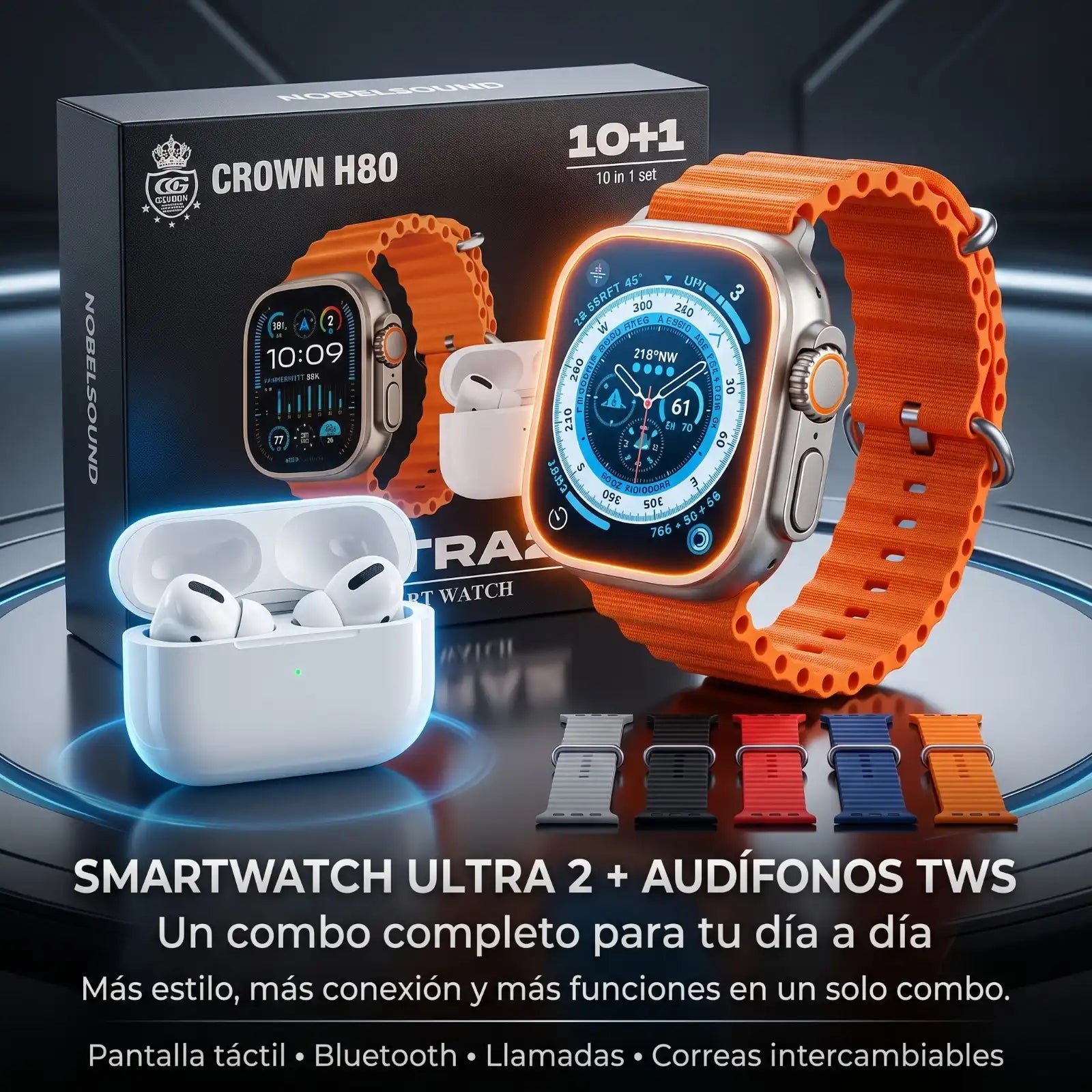 Combo Smartwatch Ultra 2 + Audífonos TWS