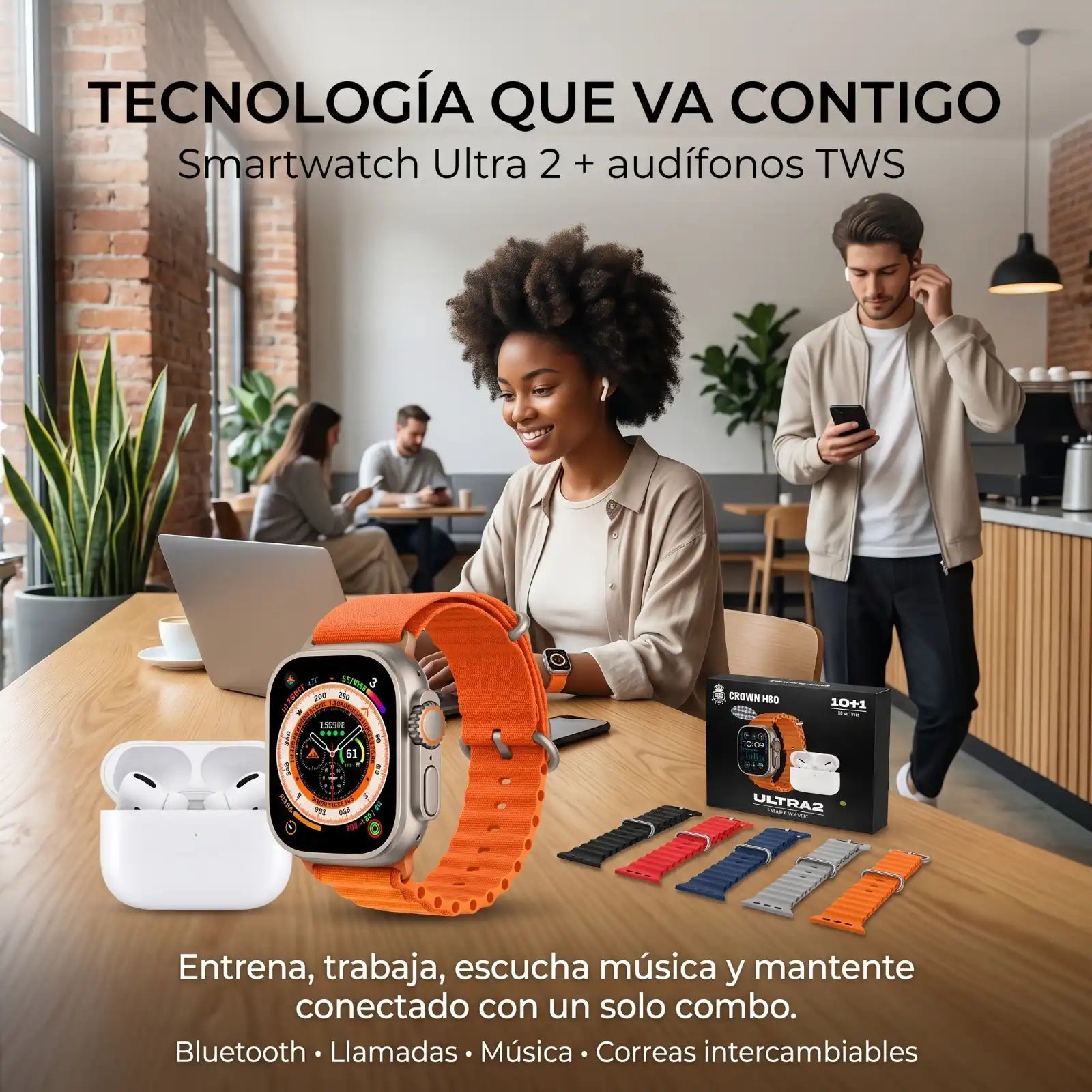 Combo Smartwatch Ultra 2 + Audífonos TWS