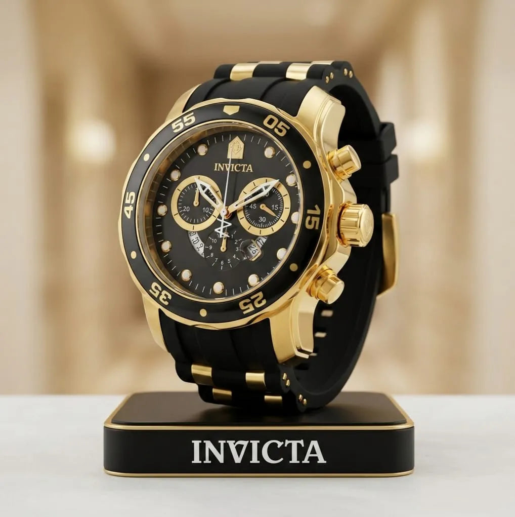 INVICTA PRO- DIVER  44522 Dorado Negro(replica de alta calidad)