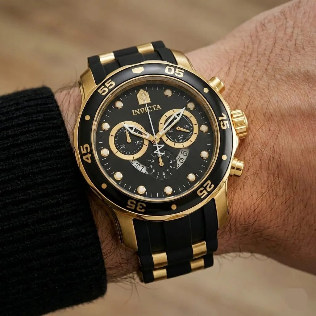 INVICTA PRO- DIVER  44522 Dorado Negro(replica de alta calidad)