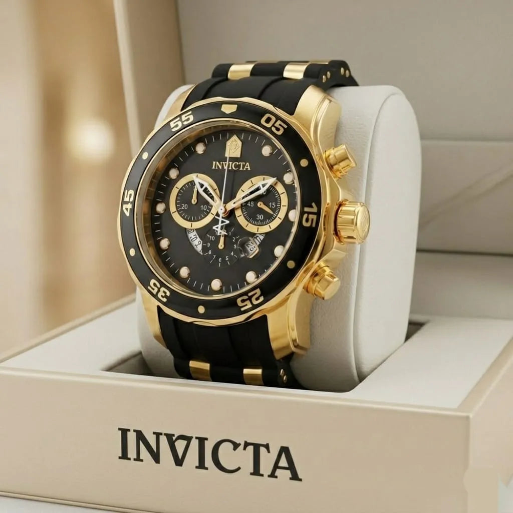 INVICTA PRO- DIVER  44522 Dorado Negro(replica de alta calidad)